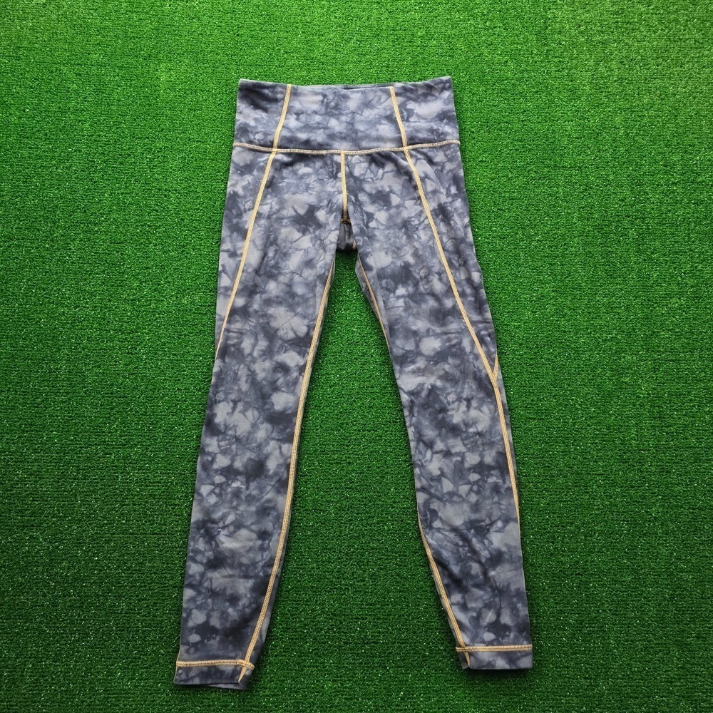 Athleta Workout Leggings Pants Womens XS Blue Tie Dye High Rise Tights Workout
